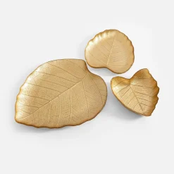 Patery Dekoracyjne|inny Talerz złoty LIŚĆ 19 cm