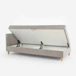 Sofy|Tapczany| Tapczan beżowy z pojemnikiem JAŚ 90x200