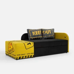 Dzieci Milo Tapczan młodzieżowy szaro-żółty PIXI lewy