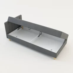 Sofy|Tapczany| Tapczan szary z pojemnikiem JAŚ 90x200