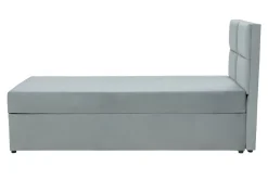 Sofy|Tapczany| Tapczan z pojemnikiem i geometrycznym wezgłowiem NELA 100x200 cm