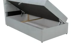 Sofy|Tapczany| Tapczan z pojemnikiem i geometrycznym wezgłowiem NELA 100x200 cm