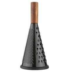 Tarki I Szatkownice| Tarka kuchenna stożkowa z drewnianą rączką czarna 12x27,5 cm