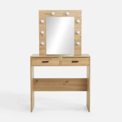 Toaletki I Konsole| Toaletka z oświetleniem EMMA dąb artisan