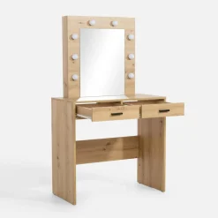 Toaletki I Konsole| Toaletka z oświetleniem EMMA dąb artisan