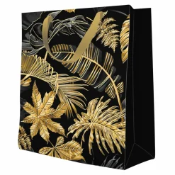 Pakowanie Prezentów|Paw Torba prezentowa PREMIUM GOLD LEAVES MEDIUM 20x26 cm