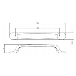 Uchwyty Standardowe| Uchwyt PORTO ŁAPKA 16,5 cm czarny