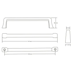 Uchwyt PORTO GAVI 14,1 cm złoty