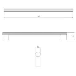 inny Uchwyt złoty długi PORTOSTRIPES 18,7 cm