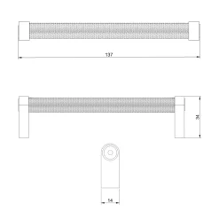Uchwyty Standardowe|inny Uchwyt złoty grafit długi CAPI PORTO 13,7 cm