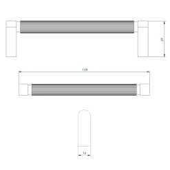 Uchwyty Standardowe|inny Uchwyt złoty grafit długi PORTO METIS 13,9 cm