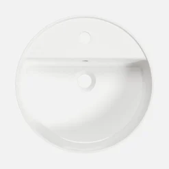 Deante Umywalka ceramiczna nablatowa biała ROUND 42 cm