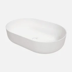 Deante Umywalka ceramiczna nablatowa biała ROUND 58 cm