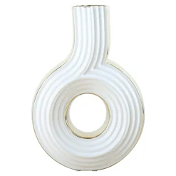 Wazon abstrakcyjny biało-złoty 27 cm