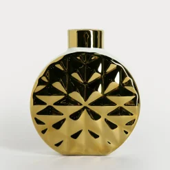 Wazony| Wazon biało-złoty okrągły 15 cm