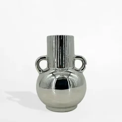 inny Wazon ceramiczny srebrny 15 cm