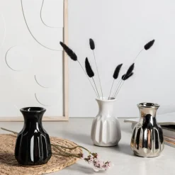 Wazony|inny Wazon ceramiczny srebrny 12 cm