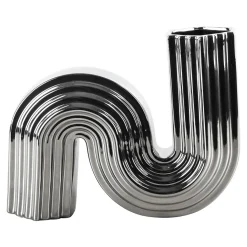 Wazon geometryczny srebrny 23 cm