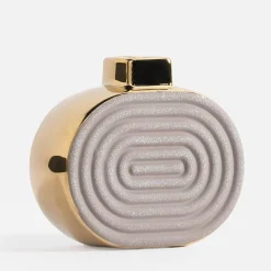 Wazony|inny Wazon glamour szaro-złoty 15 cm