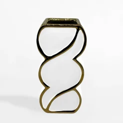 Wazony|inny Wazon nowoczesny biało-złoty 25 cm