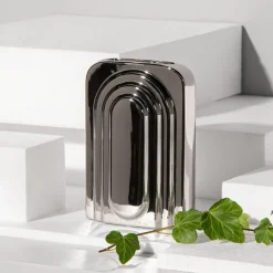 Wazony|inny Wazon nowoczesny srebrny 18 cm