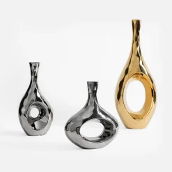 Wazony|inny Wazon nowoczesny srebrny 20 cm