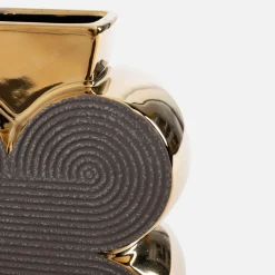 Wazony|inny Wazon nowoczesny szaro-złoty 15 cm