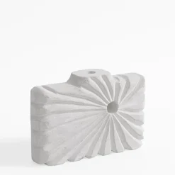 Wazony|inny Wazon żłobiony biały 18 cm