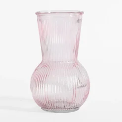 inny Wazon różowy prążkowany 17,5 cm