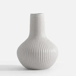 Wazony|inny Wazon ryflowany szary 20 cm
