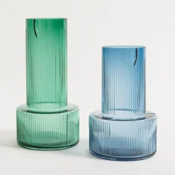 Wazon szklany niebieski 25 cm