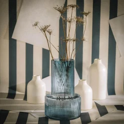 Wazon szklany niebieski 25 cm