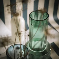 Wazon szklany niebieski 25 cm