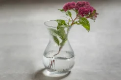 Wazon szklany prążkowany LYRA 18 cm