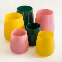 inny Wazon szklany żółty ZINNIA 17 cm