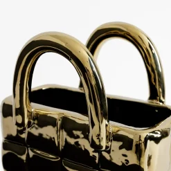 Wazony|inny Wazon w kształcie torby złoty 23 cm