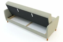 Wersalki|Sofy| Wersalka beżowa z nóżkami z jasnego drewna METEO