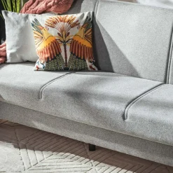 inny Wersalka rozkładana z poduszkami szara PORTA