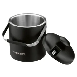 Akcesoria Do Wina I Drinków| Wiaderko do lodu ze szczypcami czarne LUGO 1,3 l