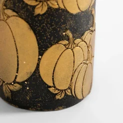 inny Świeca czarno-złota dynia 6,5x14 cm