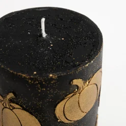 inny Świeca czarno-złota dynia 6,5x14 cm