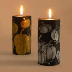 inny Świeca czarno-złota dynia 6,5x14 cm
