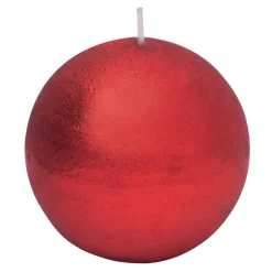 Świece, Świeczniki I Latarenki| Świeca kula czerwona RUSTIC 8 cm