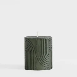 Świece, Świeczniki I Latarenki|inny Świeca walec boho zielona 6,5x8 cm
