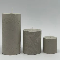 Świece, Świeczniki I Latarenki| Świeca walec len RUSTIC 6,5x8 cm