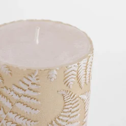 inny Świeca walec PAPROĆ szampan 6,5x14 cm