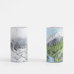 Świece, Świeczniki I Latarenki|inny Świeca walec PEJZAŻ biała 6,5x14 cm
