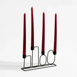 inny Świece stożkowe czerwone 30 cm, 4 sztuki