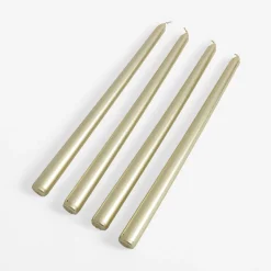 Świece, Świeczniki I Latarenki|inny Świece stożkowe złote 30 cm, 4 sztuki