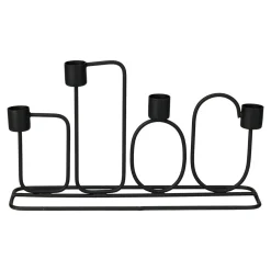 Świecznik na 4 świece czarny 27x15 cm